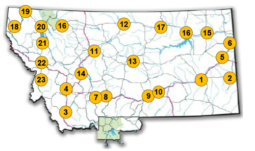 Image of the Montana811 2023 Excavator Training Locations